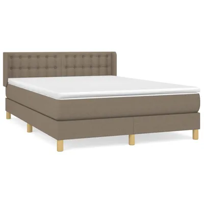 Produktbild von Boxspringbett mit Matratze Taupe 140x190 cm Stoff