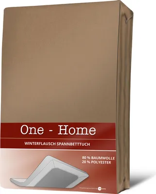 Produktbild von Winter Spannbettlaken 90x200 cm - 100x200 cm beige Flausch Bettlaken Baumwolle