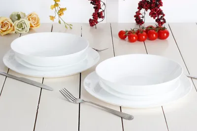 Produktbild von Ambition TAFELSERVICE 6 Personen Porzellan Geschirr SET Kombiservice weiß