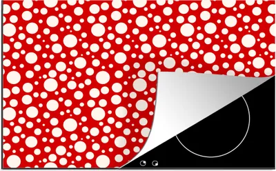 Produktbild von KitchenYeah© Herdabdeckplatte Seifenblasen - Rot - Punkte - Muster , 81x52cm, Küche Deko, Glaskeramikkochfeld Herdabdeckung, Abdeckplatte fùr Kochfeld