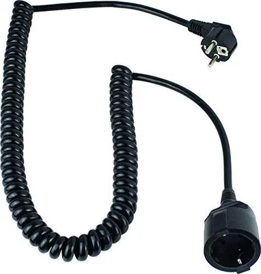 Productafbeelding van AS SCHWABE Beschermingskabel met spiraal, 4 meter, 3x1,5 mm², zwart