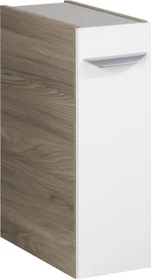 Produktbild von FACKELMANN Unterschrank LUXOR / Badschrank mit Soft-Close-System / Maße (B x H x T): ca. 20 x 60,5 x 45 cm / Schrank fürs Bad mit 1 Tür / Türanschlag links / Korpus: Braun hell / Front: Weiß