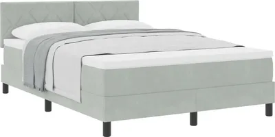 Obrázok produktu pre Posteľ s pružinovým rámom Svetlosivá 140 x 190 cm Zamat
