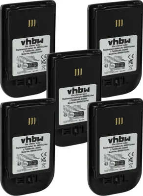 Produktbild von vhbw 5x Akku kompatibel mit Ascom DH4-ACAB, D62 schnurlos Festnetz Telefon (900 mAh, 3,7 V, Li-Ion) Schwarz