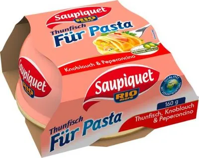 Produktbild von Saupiquet Thunfisch Per Pasta mit Knoblauch und Peperoncino 160g