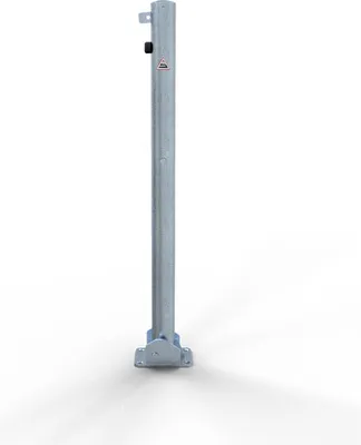 Produktbild von Schake Absperrpfosten umlegbar mit Dübelbefestigung für Vorhängeschloss aus Stahlrohr verzinkt Ø60x2,5mm mit Stahlkappe 900mm Überflur