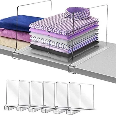 Produktbild von Famanu Acryl Plattenverdivider - multifunktional - 30 x 20 cm - Kleidertrennwand - Schlafzimmer Küche Schränke - 6 Stück