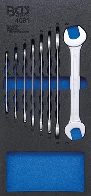 Produktbild von BGS 4081 1/3 Werkstattwageneinlage: Doppelmaulschlüssel-Satz, 6-22 mm, 8-tlg.