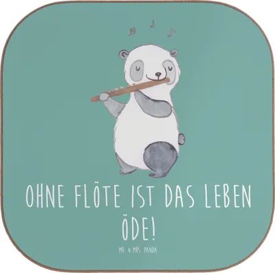 Produktbild von Mr. & Mrs. Panda Flaschenuntersetzer Flöte Leben - Meeresbrise - Geschenk, Tischuntersetzer, Flötist, Holzuntersetzer, Coaster, Lernen, Musiker, Windinstrument, Musik