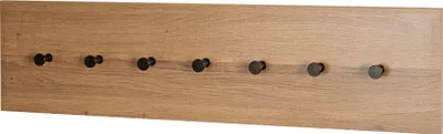 Produktbild von HAKU Wandgarderobe eiche, schwarz - MDF, Metall, B/H/T: 80x20x5 cm
