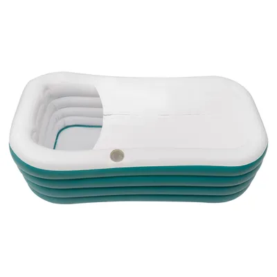 An inflatable bathtub on a white background.