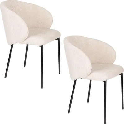Produktbild von Housecraft Living Ayle Esszimmerstuhl Creme/ Weiß - 2 er Set