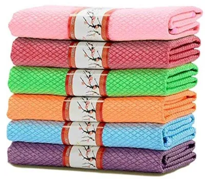 Productafbeelding van Ibenzoa® Set van 6 extra grote microvezel- en katoenen reinigingsdoeken, 30 x 40 cm – geschikt voor keuken, huishouden en auto, pluisvrij en zonder krassen