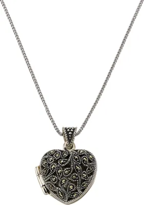 Produktbild von Zeeme Gemstones Halskette 925/- Sterling Silber 45cm schwarz Markasit schwarz 500244737-45