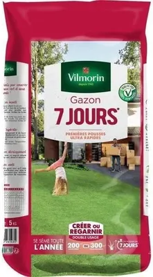 Immagine prodotto di Semi di prato Vilmorin 7 giorni, 5 kg, germinazione rapida, nuova piantagione 200 m², risemina 300 m²