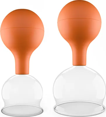 Produktbild von Pulox Schröpfgläser Set aus Echtglas 2 Stück. 5,2cm und 6,2cm Braun