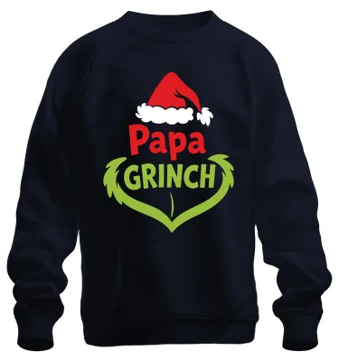 Immagine prodotto di Papà Grinch Natale Divertente Regalo di Natale Padre Regalo Unisex Felpa Pullover, Navy, S