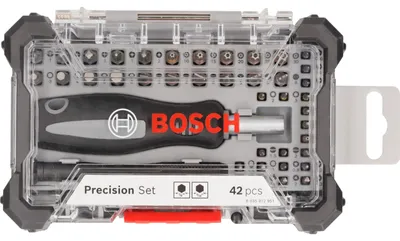 Zdjęcie produktu dla Zestaw wkrętarek Bosch, 42 elementy, zawierający precyzyjne i standardowe końcówki (do precyzyjnych prac)