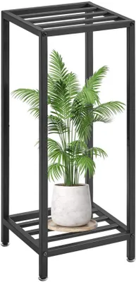 Productafbeelding van Azomor® Moderne metalen plantenstandaard met twee niveaus, geschikt voor binnen- en buitengebruik