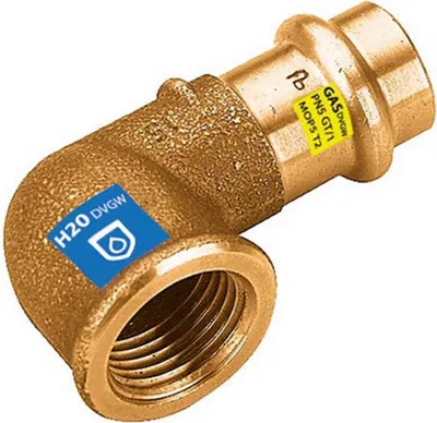 Obrázok produktu pre 3/8x15mm Rotguss Pressfitting 90° I/I Kombifitting Frabo DVGW