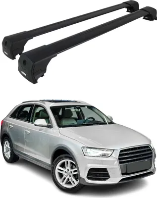Image de Barres de toit transversales pour Audi Q3 2011-2018 Aluminium Noir ABE
