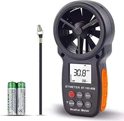 Produktbild von BTMeter Digital Anemometer - Handheld Windmesser LCD -Messgerät Präzise Geschwindigkeitsmessung (CFM) Max./Min./Aververage Backlight Shooting