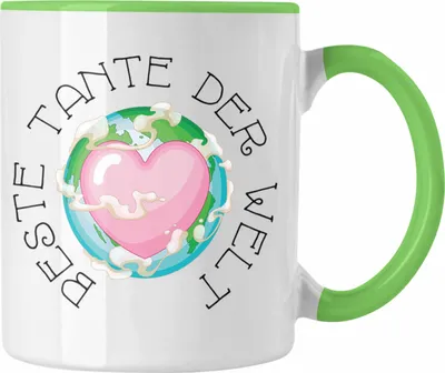 Produktbild von Trendation - Beste Tante Der Welt Tasse Geschenk Geburtstag Weihnachten Lustig Geschenkideen von Nichte Lieblingstante Hier Bin Ich (Grün)