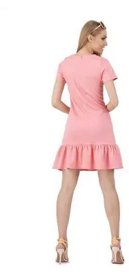 Produktbild von Damen Kleid Klassisch Elegant mit Rüschen; Koralle/M/38