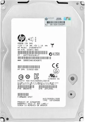 Produktbild von HPE 600GB Hard Drive 15000RPM 3.5-inch 6G SAS Hard Drive, 600 GB, 15000 RPM, 3.5", SAS