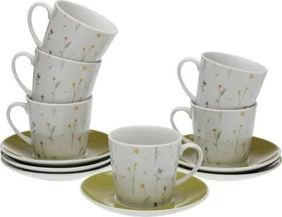 Produktbild von Set aus 6 Teetassen mit Teller Versa Laison Porzellan