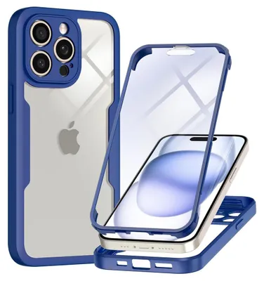 Zdjęcie produktu dla Techsuit ColorVerse 360 etui 360° + Szkło na iPhone 15 Pro Max - niebieskie