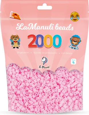 Produktbild von La Manuli 2000 Midi Bügelperlen Hellrosa Ø 5 mm Perlen Steckperlen Beads