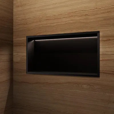 Produktbild von Wandnische Dusche OCEANIC mit LED schwarz
