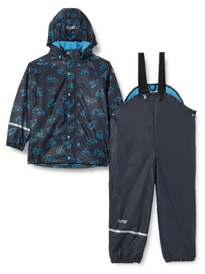 Immagine prodotto di CareTec Tuta antipioggia per bambini, unisex - Giacca antipioggia in pile, blu scuro (778), taglia 86
