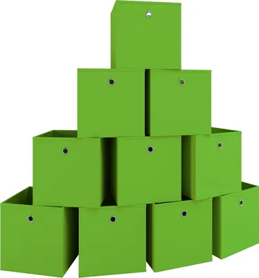 Produktbild von VCM 10er Set Faltbox | Klappbox Stoff Kiste | Faltschachtel | Maße ca. H. 28 x B. 27 x T. 27 cm | Regalbox - Boxas