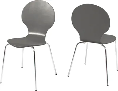 Produktbild von Stapelstuhl >Marcus< in grau aus MDF - 49x87x53cm (BxHxT)