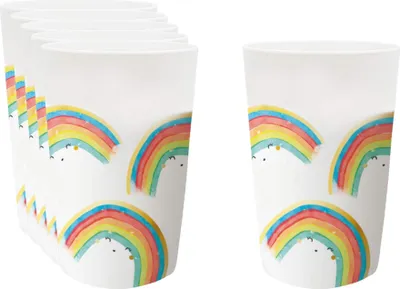 Produktbild von 6 Becher 230 ml wiederverwendbar Geburtstag Party Deko Motto Regenbogen