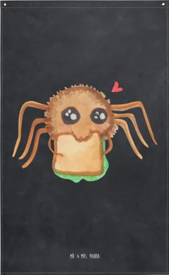 Produktbild von Mr. & Mrs. Panda Wandbild Spinne Agathe Sandwich - Kreidetafel - Geschenk, Wandbehang, Alles Wird gut, Wandteppich, Lebensfreude, Gobelin, Boho, Hungrig, Wandschmuck, Mut