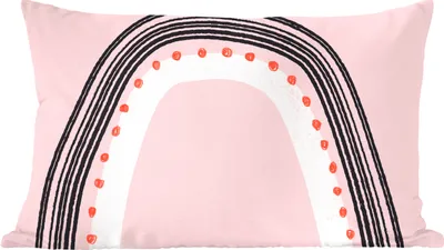 Produktbild von MuchoWow® Zierkissen Sofakissen Wohnzimmer Dekokissen 50x30 cm Regenbogen - Minimalismus - Rosa - Wohnzimmerdekoration - Polster mit Photo
