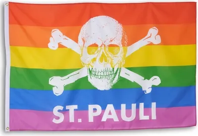 Produktbild von St. Pauli - Regenbogen Totenkopf, Fahne