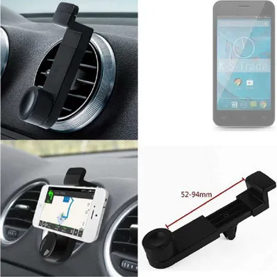 Produktbild von K-S-Trade Lüftungshalterung kompatibel mit Qilive Q.4868 KFZ-Halterung Autohalterung Handy-halterung Lüftungsgitter Lüftungsschlitze Schwarz