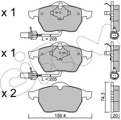 Produktbild von CIFAM Bremsbeläge Satz Vorne Bremsklötze für AUDI A6 Avant (4B5, C5) 822-181-3