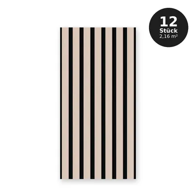 Produktbild von Wandlamellen 30x60 cm - Set 12 Stück (2,16 m²) - MDF-Lamellen Rosa - Filzunterlage - Wanddeko - PINK
