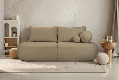 Zdjęcie produktu dla Rozkładana Sofa Fabo z pojmnikiem na pościel, tkanina Quelle Jasnobrązowy