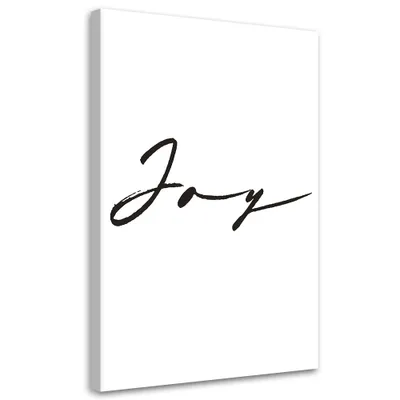 Produktbild von Leinwandbild Aufschrift: Freude 80x120 Feeby Schwarz-Weiß bild für die wand bereit zum aufhängen