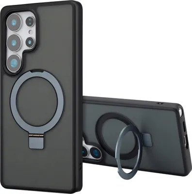 Image de Accezz Ring Stand Backcover avec MagSafe pour le Samsung Galaxy S25 Ultra - Noir