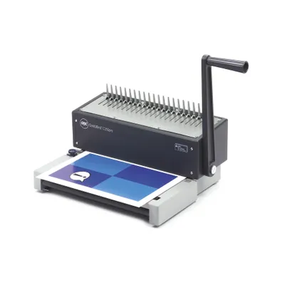 Produktbild von GBC CombBind C150Pro Plastikbindegerät, Kamm-Bindegerät, Manuell, 450 Blätter, Aluminium, Schwarz