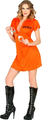A woman in a costume is posing for a product photo.