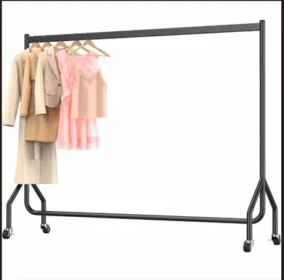 Imagen del producto de Perchero con ruedas, ajustable, de 2 niveles, de acero, color , para uso doméstico