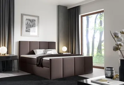 Produktbild von Bett mit Matratze und Lattenrost LOLA – 180x200, braun + ER Topper